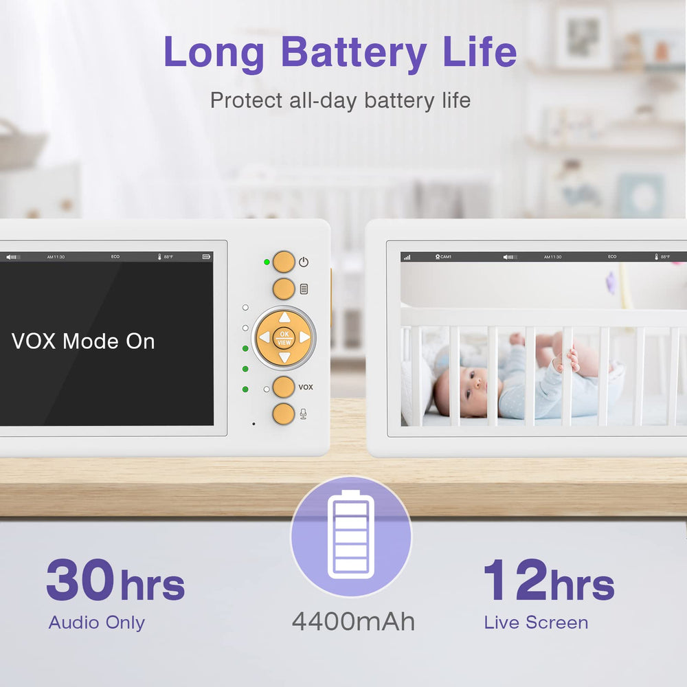 JouSecu 4400mAh battery lasts up to 30 hours in power-saving mode.