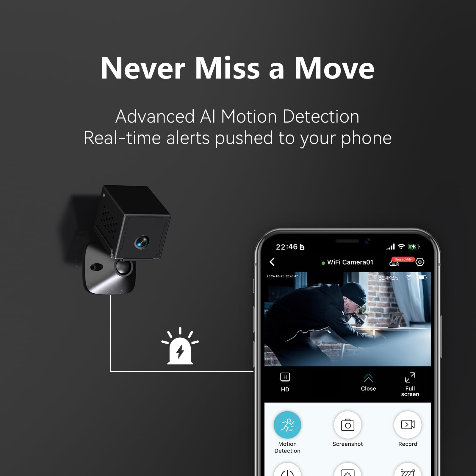 Joviren AI motion sensor detects people quickly for timely alerts.