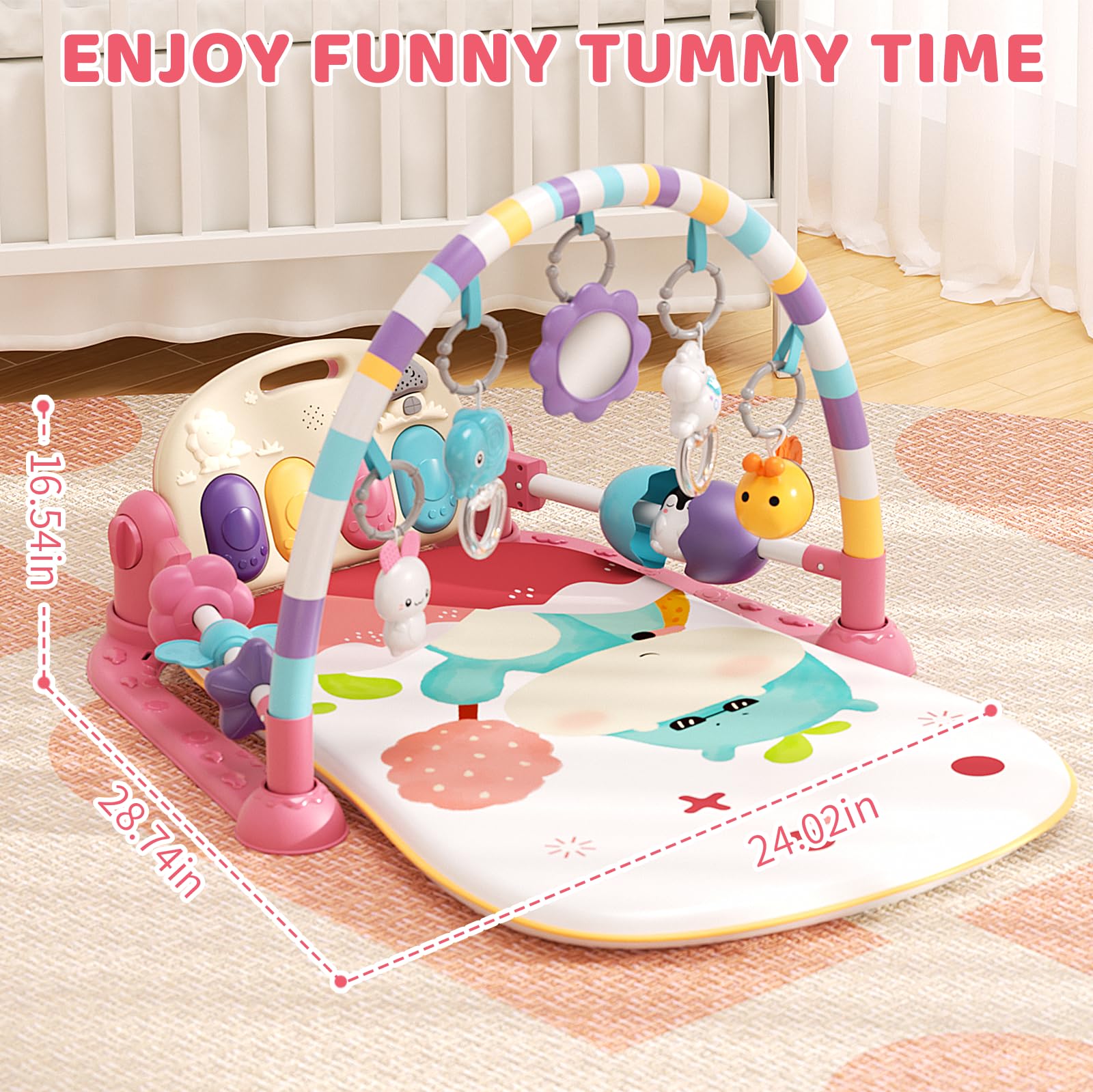 Jovow Baby Gym foldable design makes on-the-go play easy