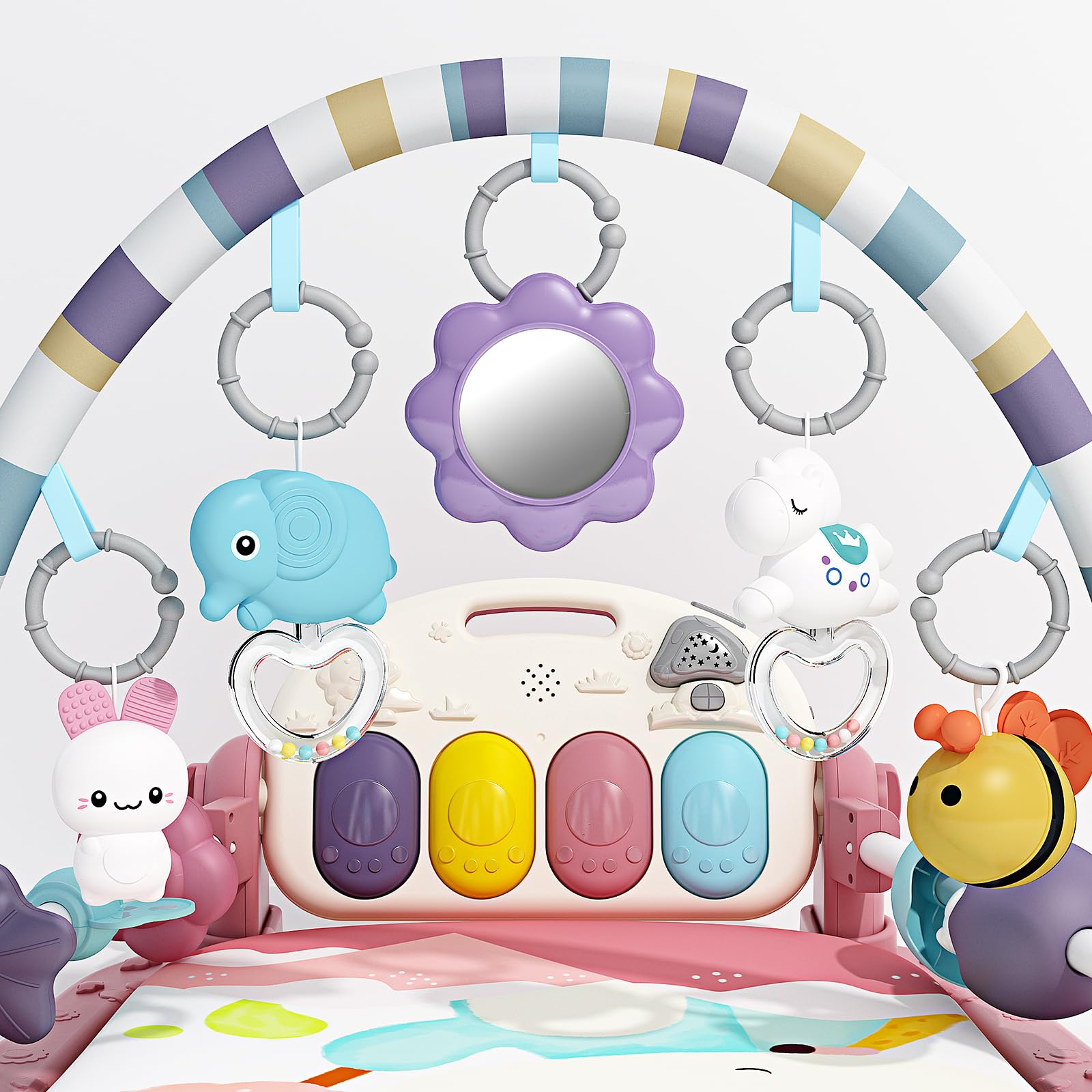 Jovow Baby Gym guardrails protect baby during floor play