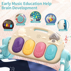 Jovow Baby Gym LED piano keys glow, drawing attention with light