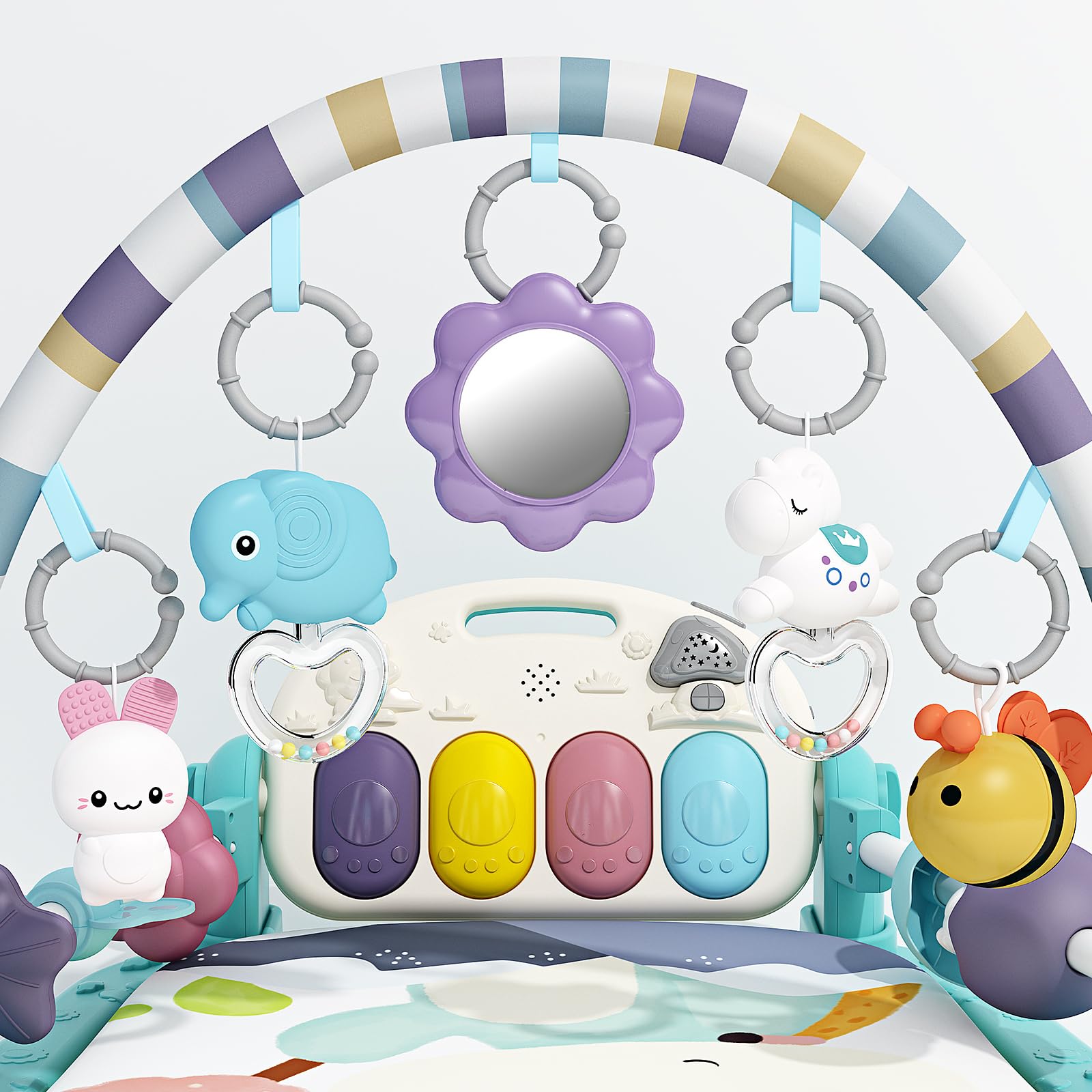 Jovow Baby Gym guardrails protect baby during play