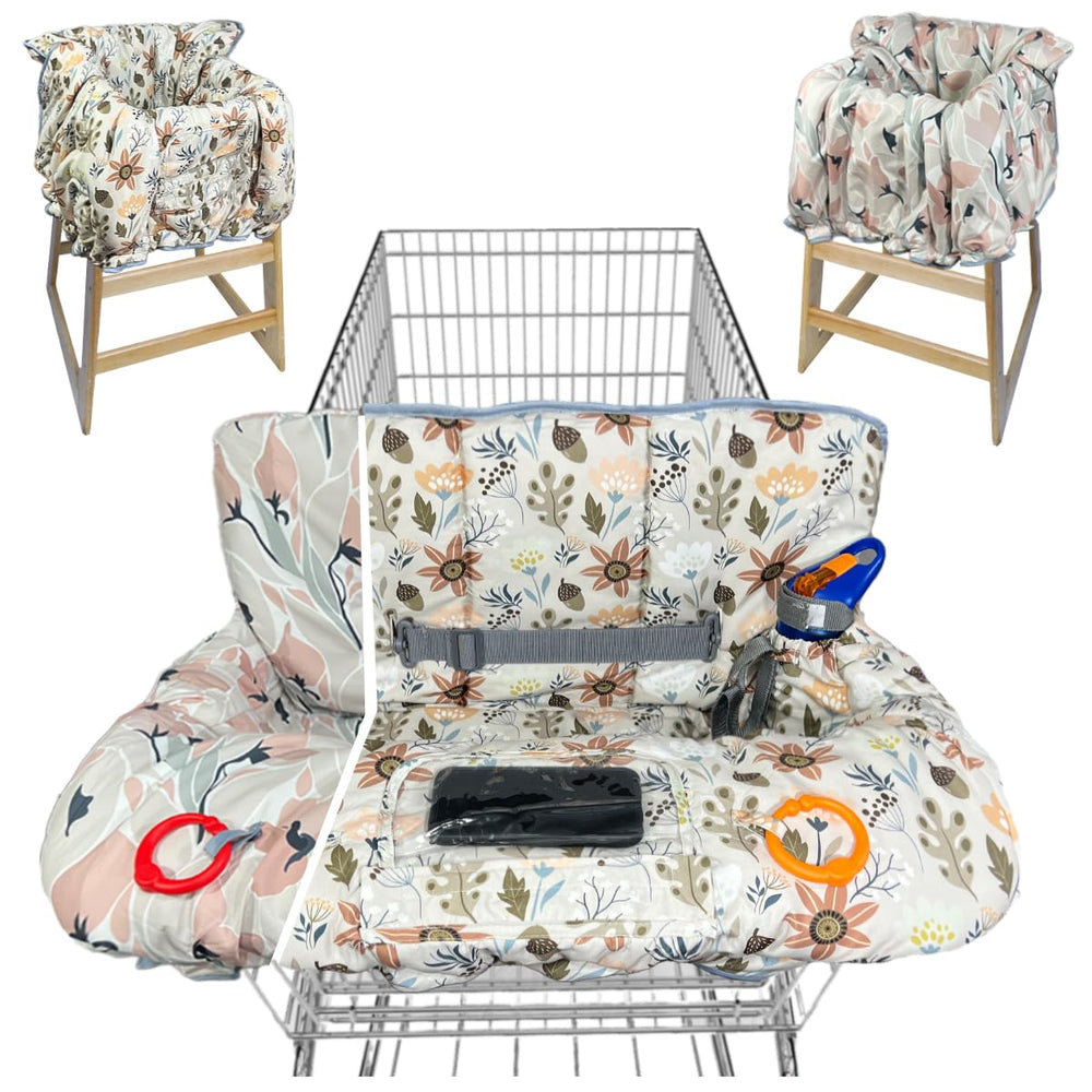 JOWEY double-sided cart cover in ivory for versatile use in shopping and dining