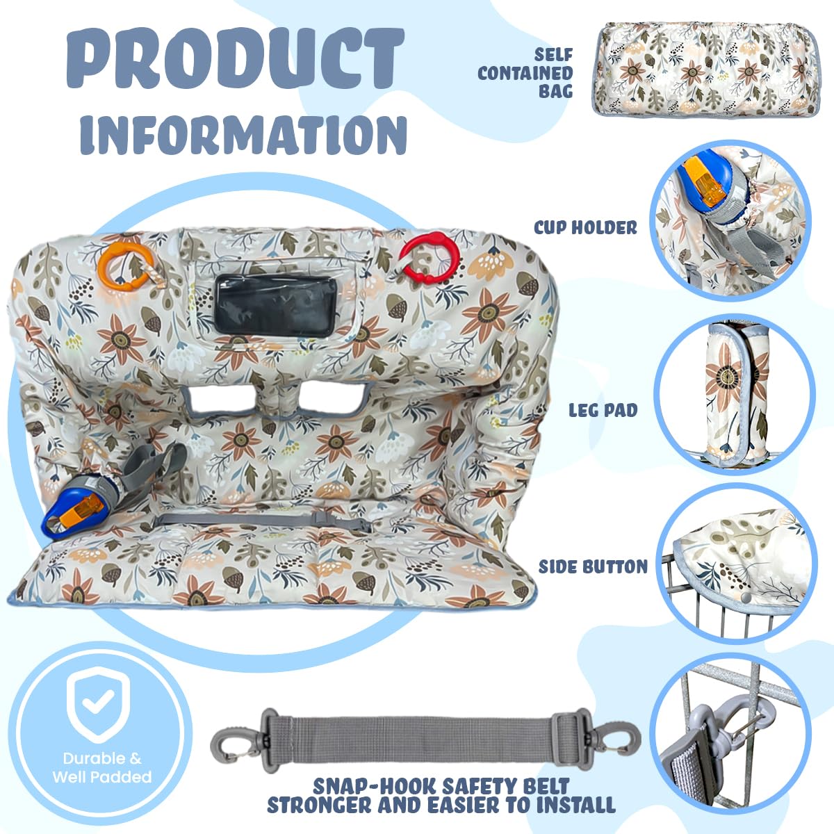 JOWEY extra-large cart cover in ivory fits most carts for full coverage