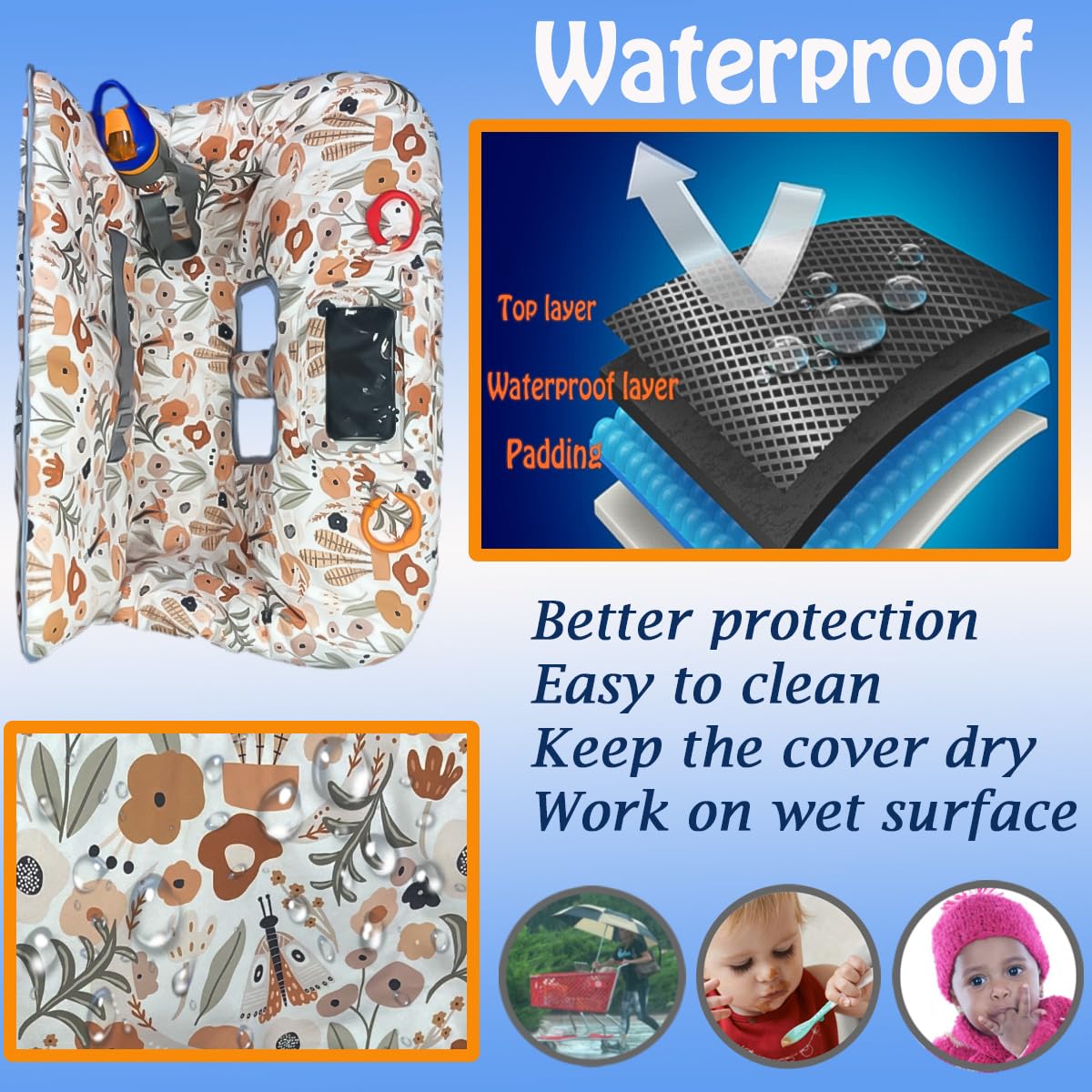 JOWEY padded design adds comfort during family shopping trips.