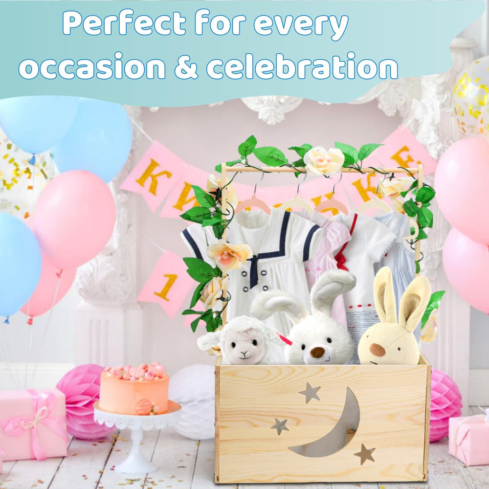 Jowgut includes four flocked hangers and garland for easy setup.