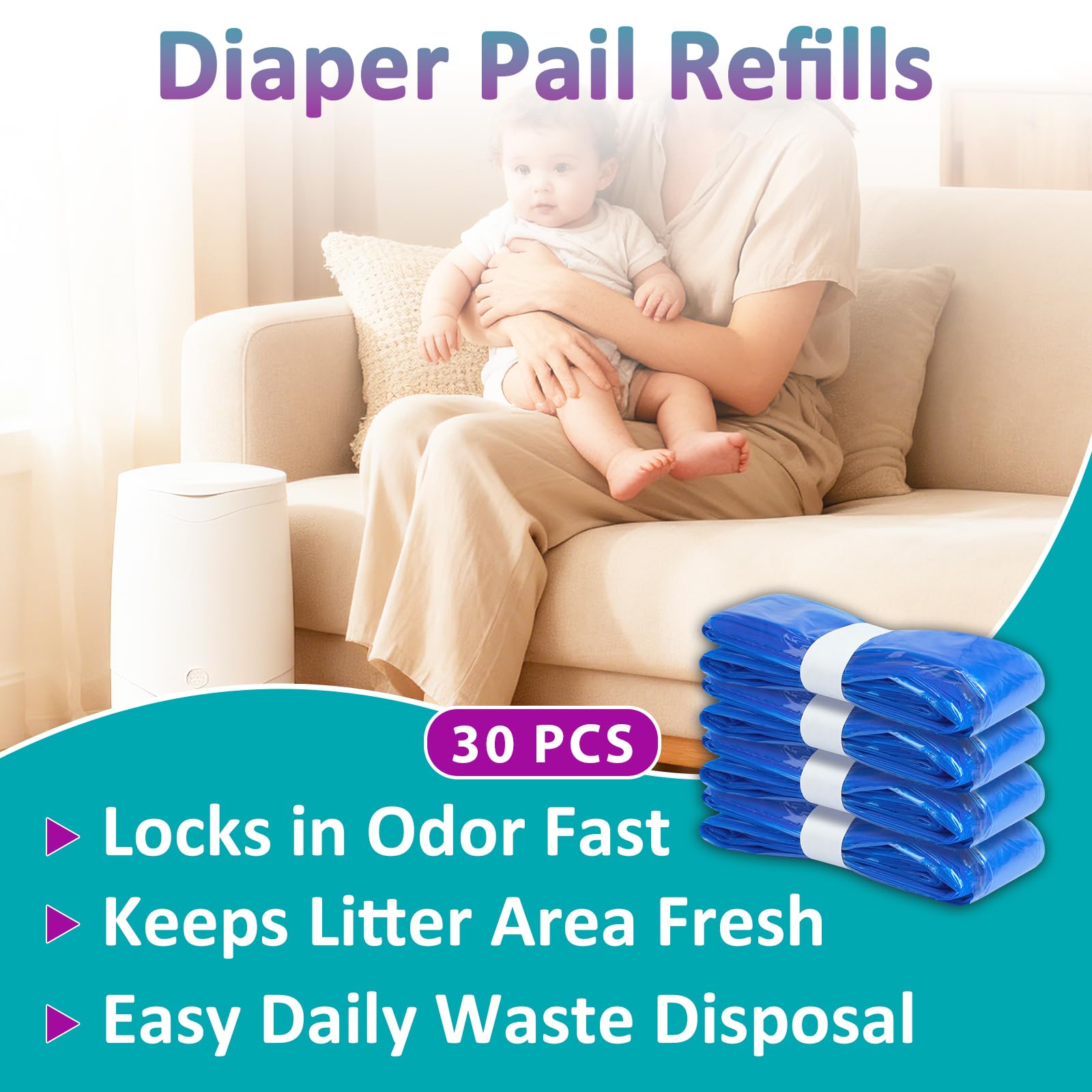 Joworthy refills compatible with Complete, Expressions, and Elite pails seal in odors.
