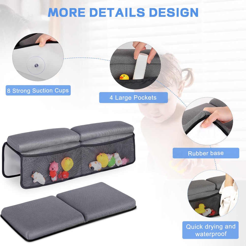 Joy Anan bath toy organizer pockets keep essentials within easy reach.