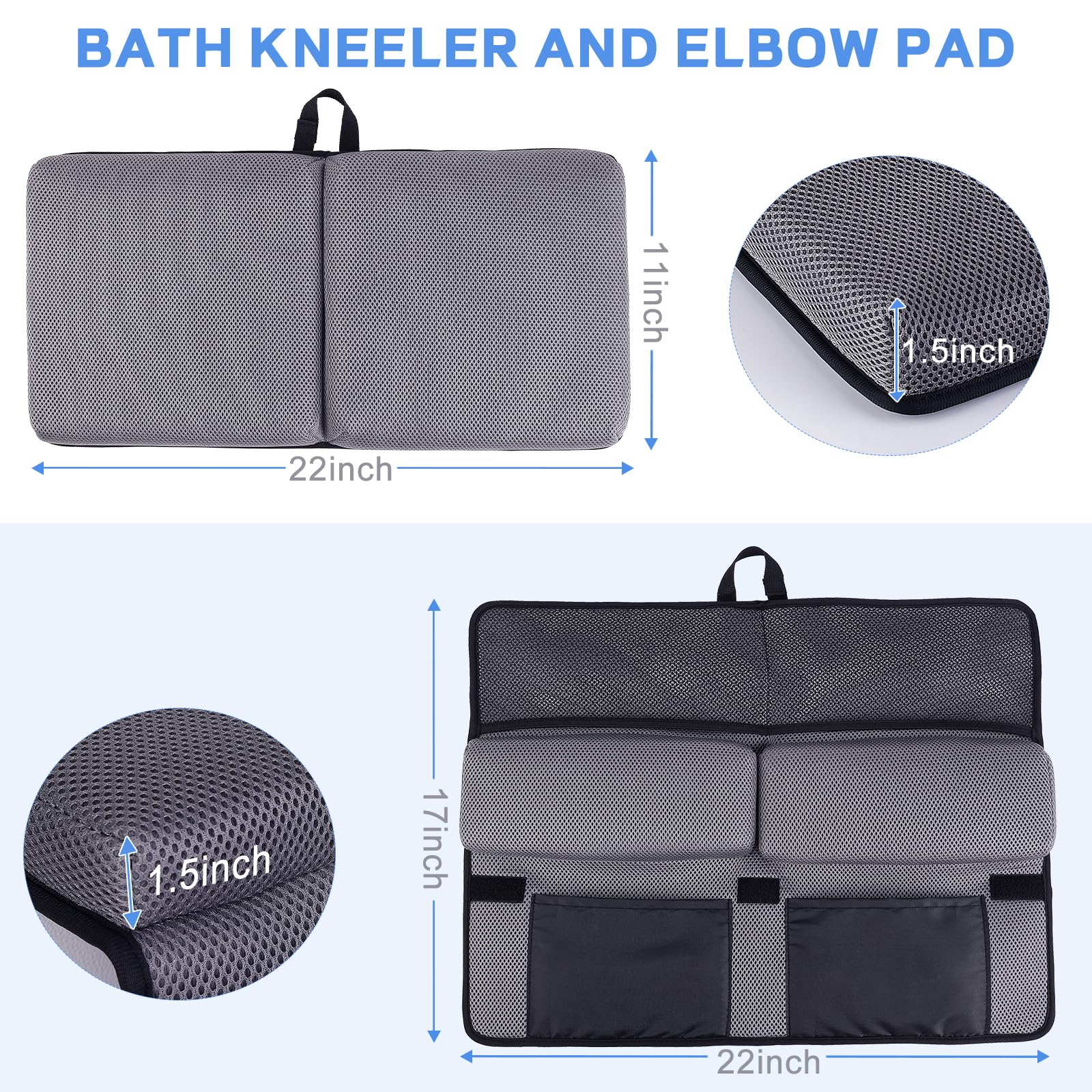 Joy Anan elbow rest pad with eight suction cups for tub security.