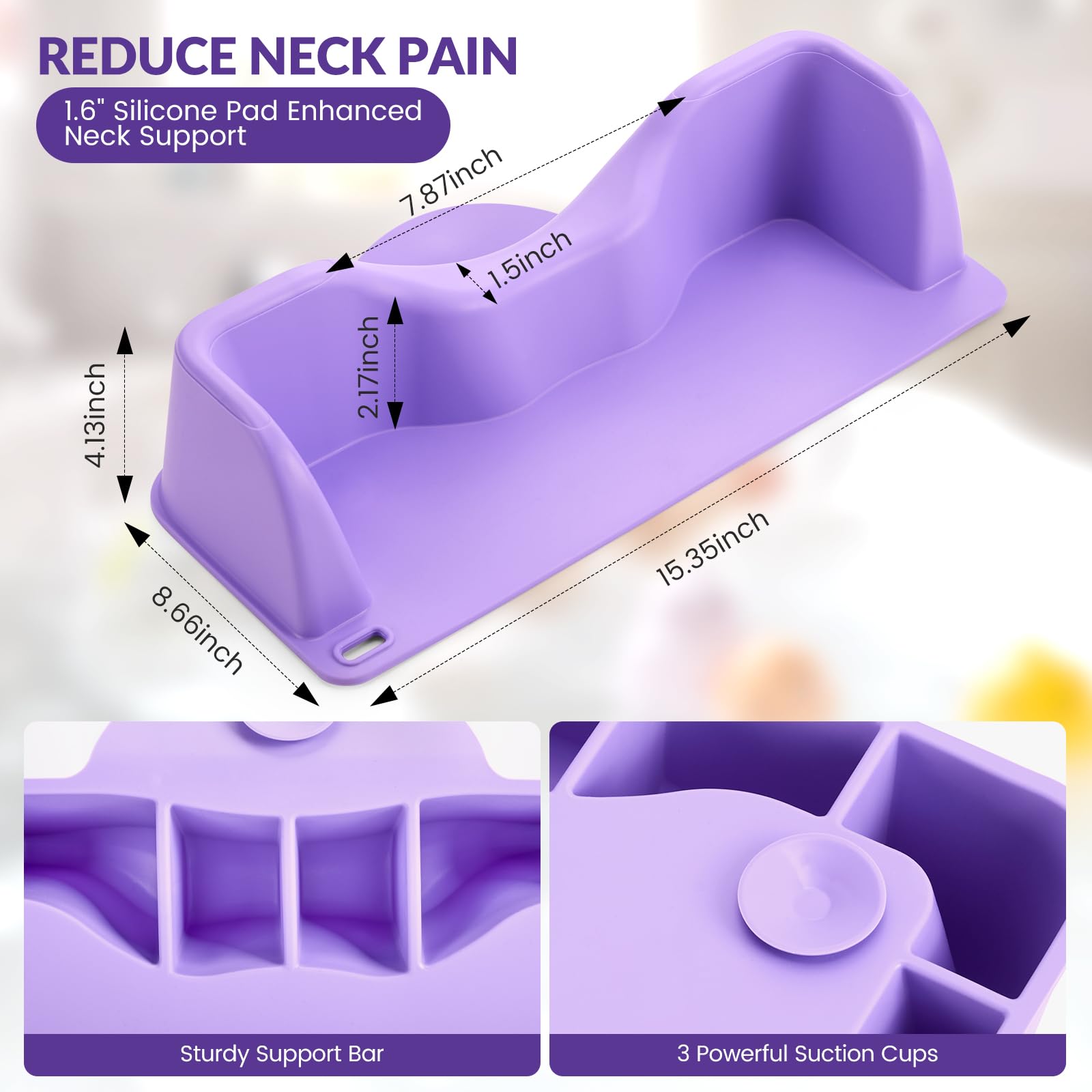 Joy Anan neck-support-bars-ergonomic provides comfortable support for long washes.