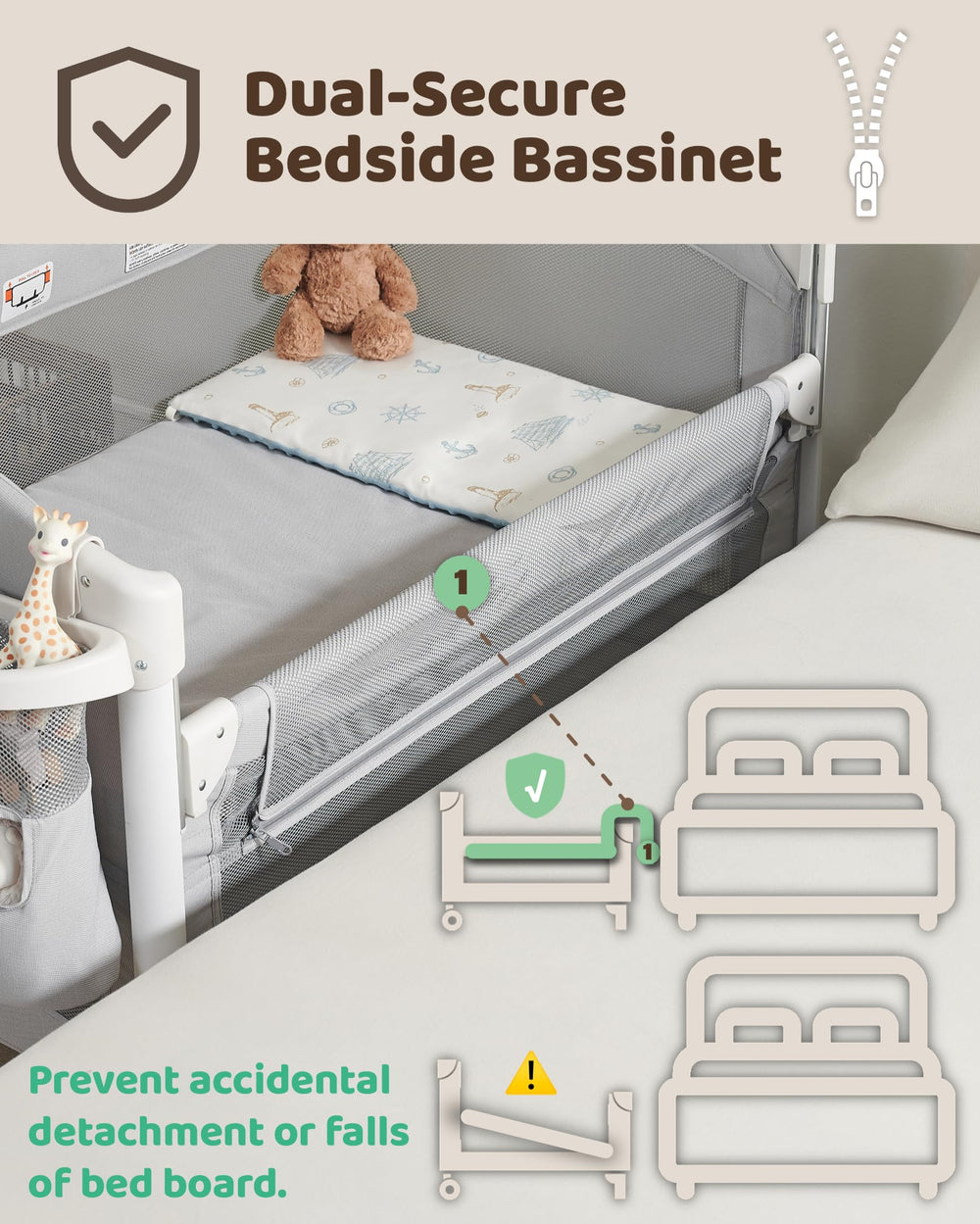 Joybai detachable changing table with safety belt for diaper changes.