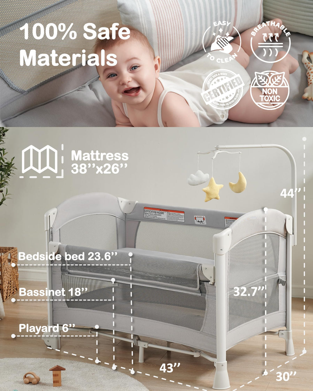 Joybai safety certifications and eco-friendly materials reassuring parents.