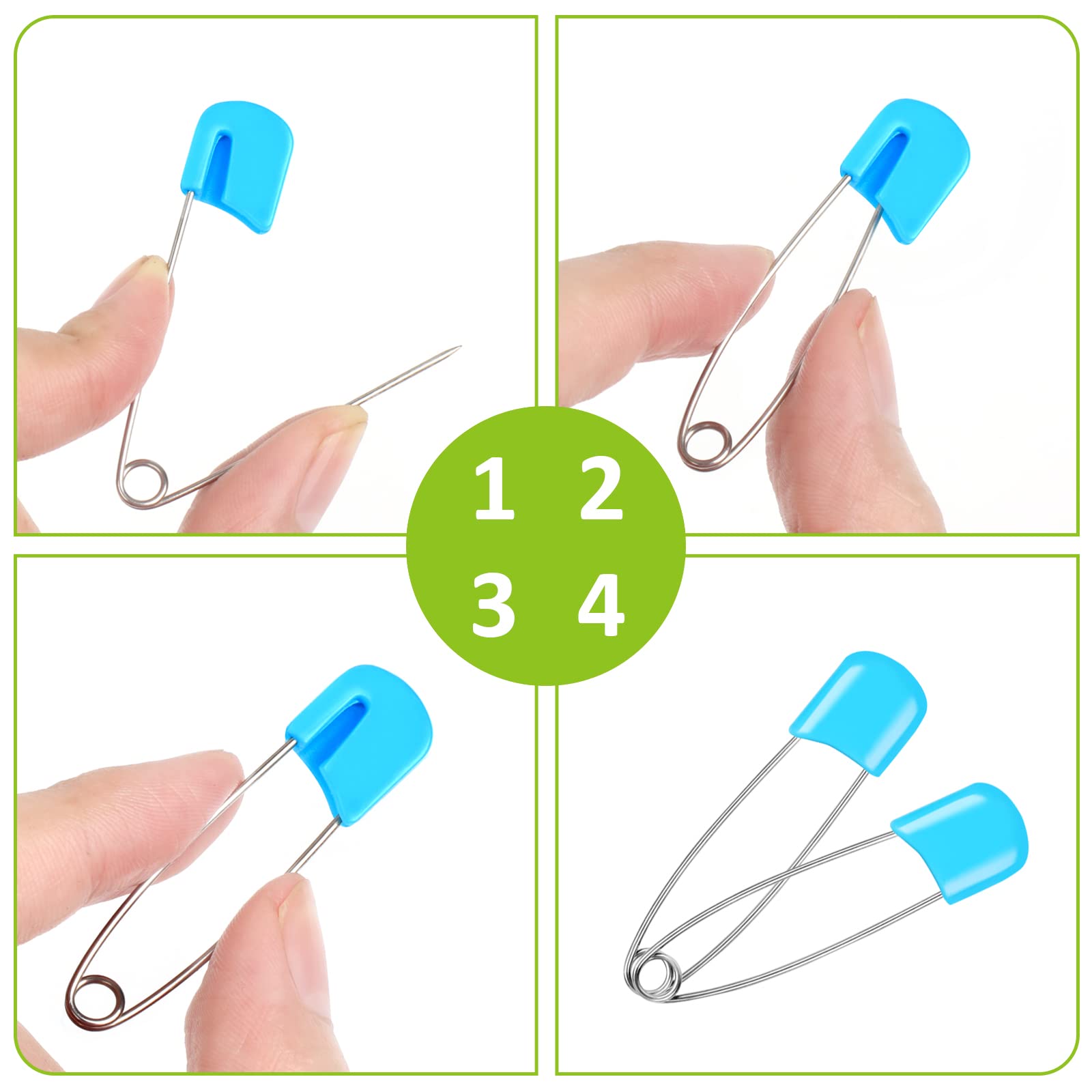 Joyberg 2.2 inch diaper pins fit cloth diapers securely.