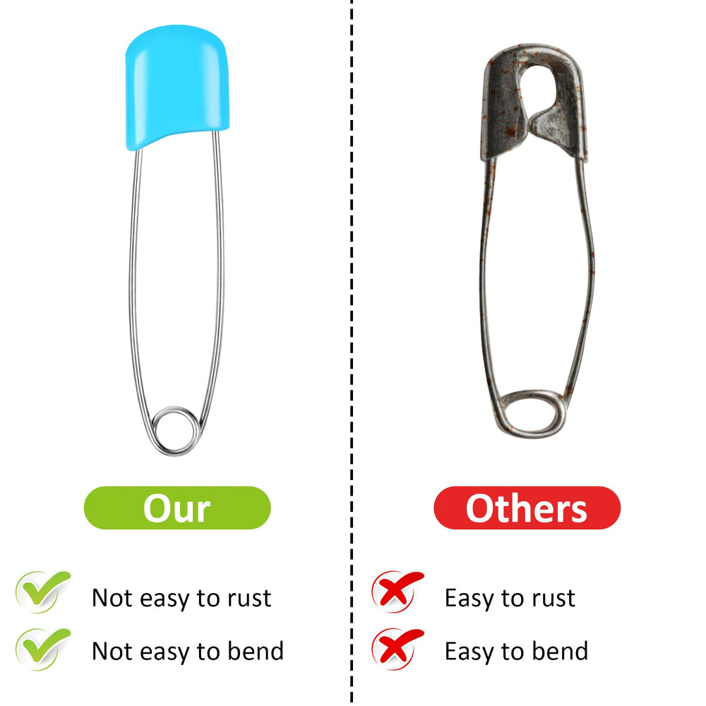 Joyberg diaper pins ABS plastic top provides safe closing.
