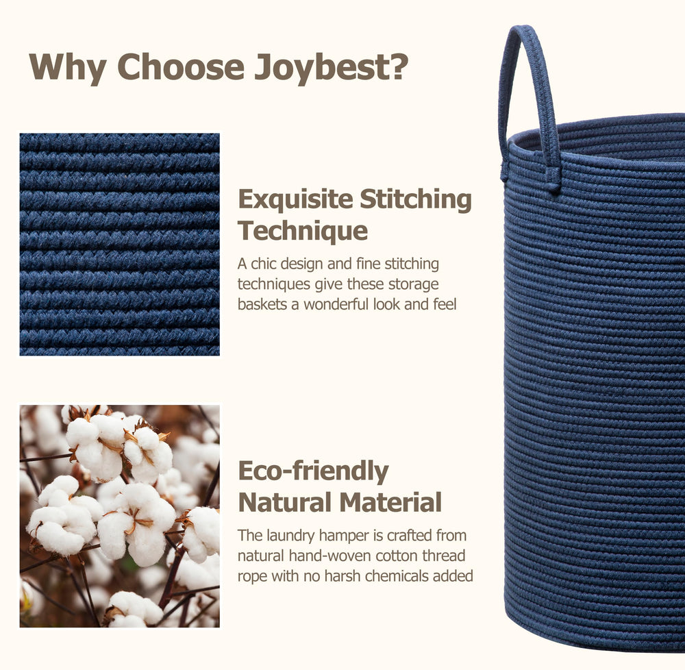 Joybest bedroom living room basket in neutral color, fits any space.