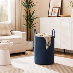 Joybest laundry basket 72L folded storage illustrates compact when not in use