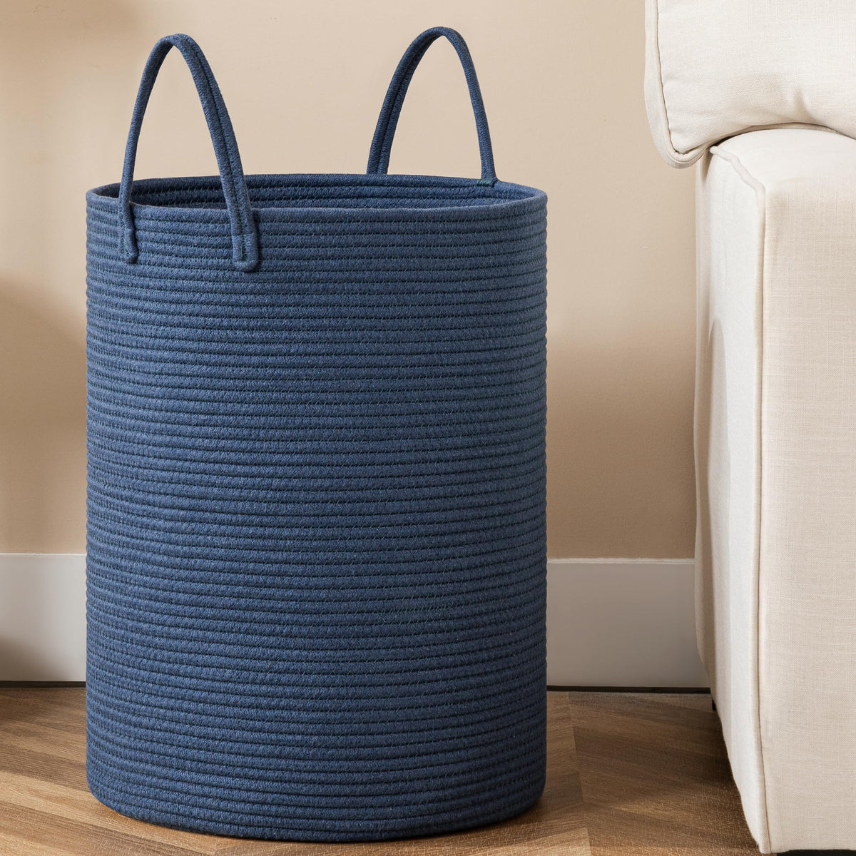 Joybest laundry basket 72L overview demonstrates spacious storage for clothes