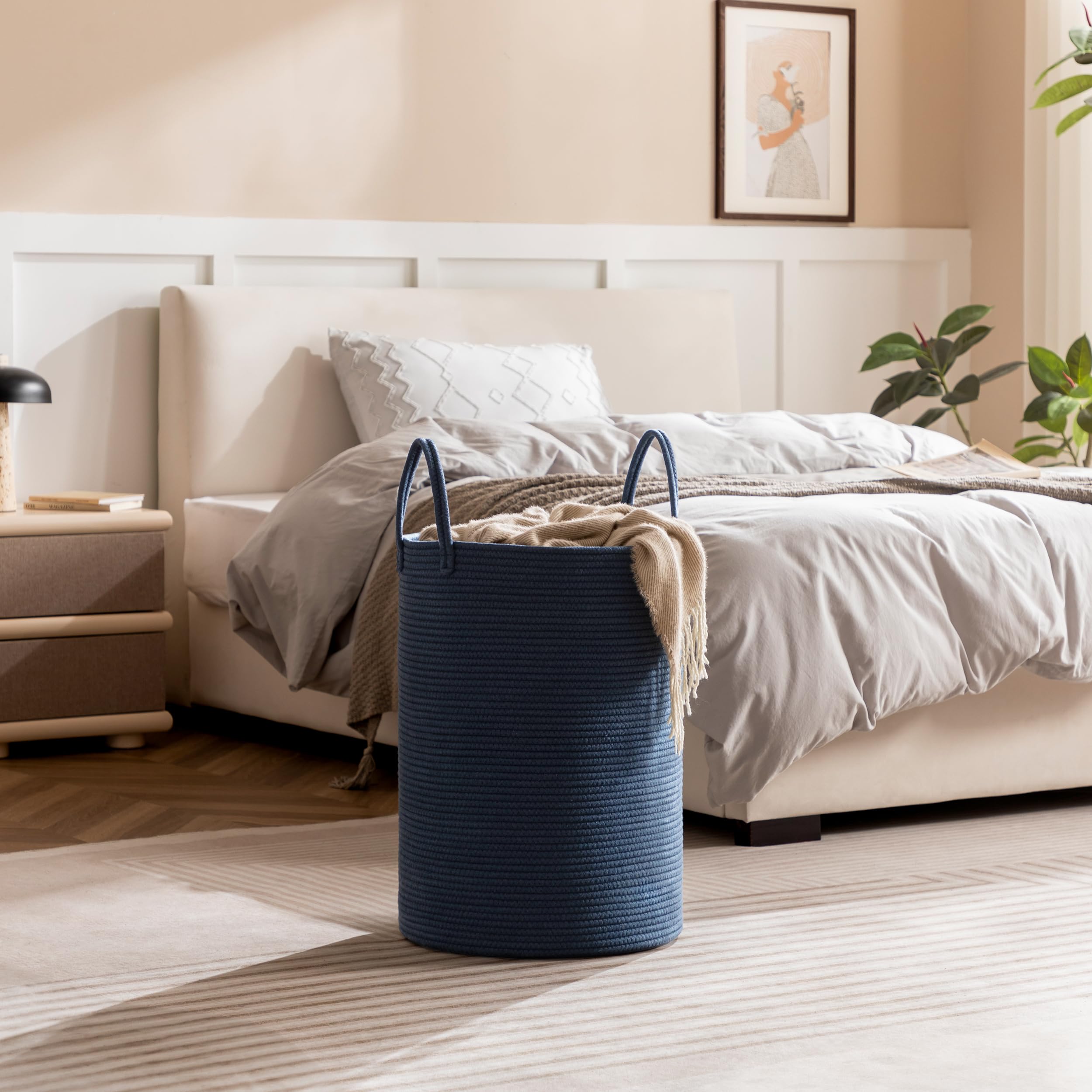 Joybest toy storage basket for nursery, easy to move between rooms.