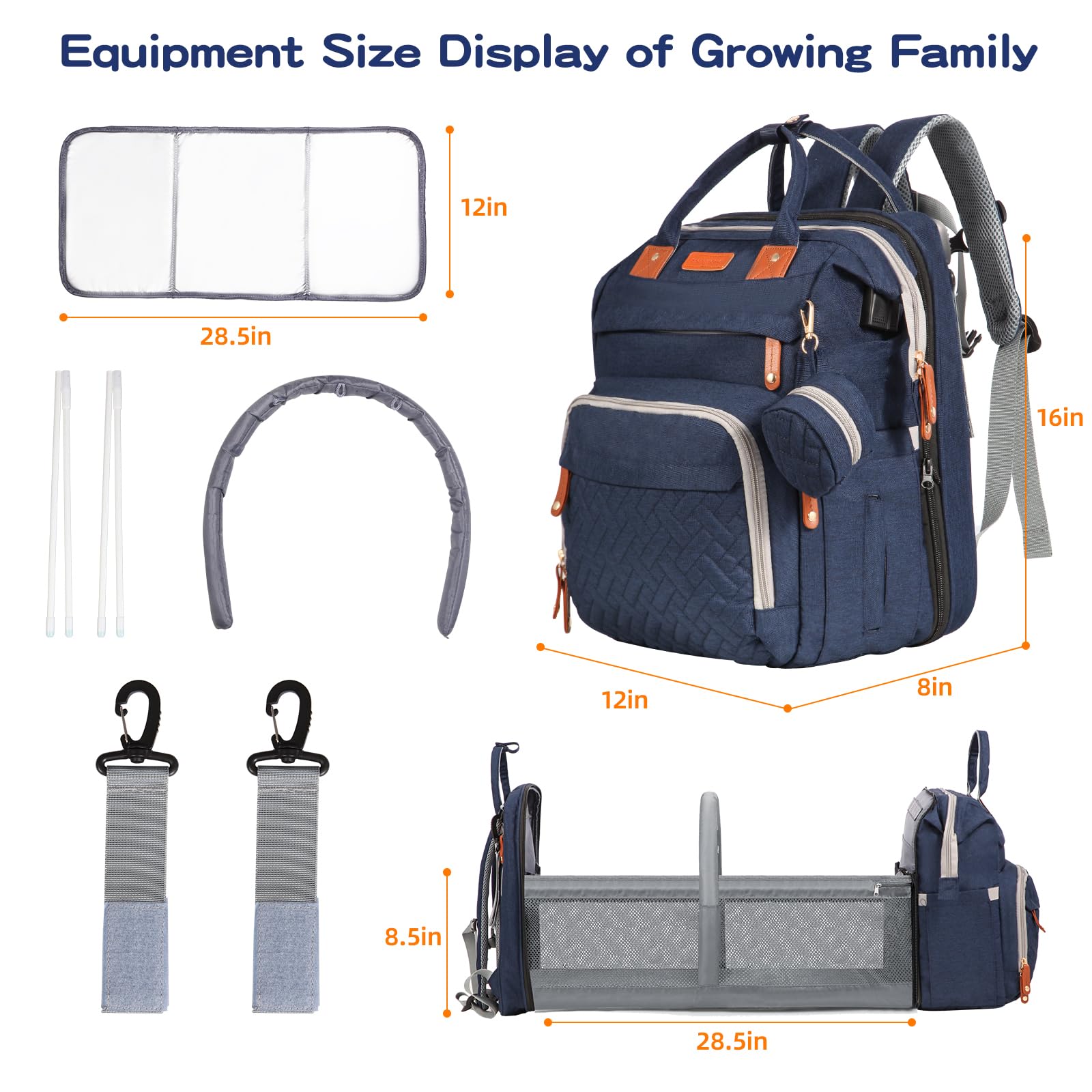 JOYCE backpack offers removable changing table to free space when not needed