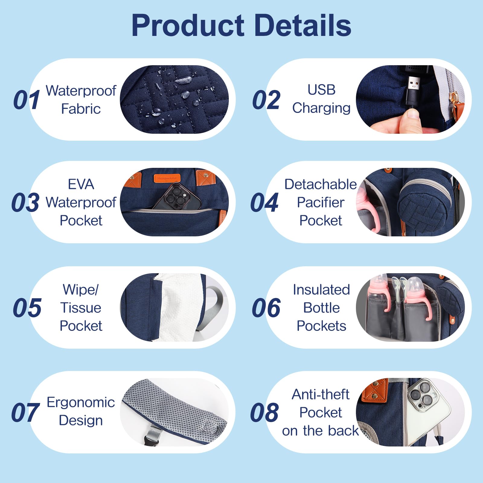 JOYCE bag uses waterproof 900D Oxford fabric to repel spills