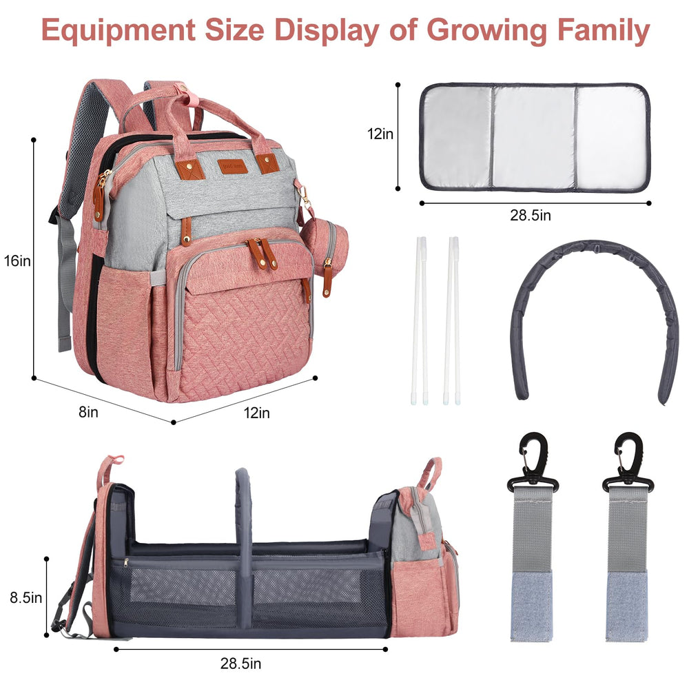 JOYCE diaper bag backpack USB port for convenient mobile charging on the move.