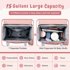 JOYCE diaper bag uses blackout cloth pocket for privacy and easy access.