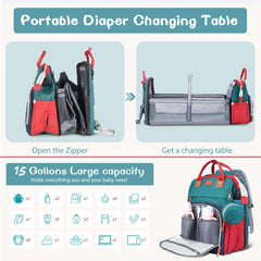 JOYCE diaper bag showing stroller straps for hands-free travel.