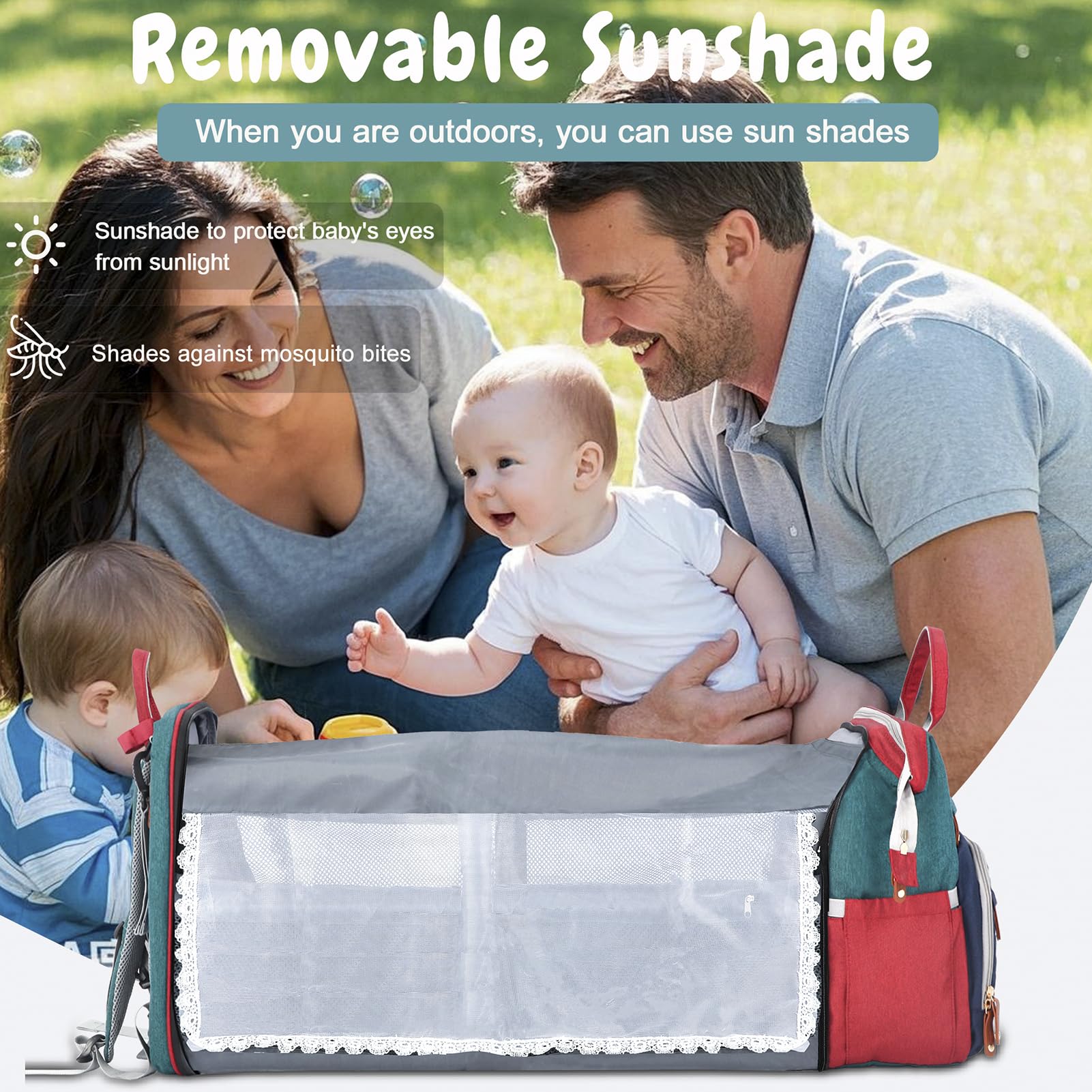 JOYCE diaper bag USB port lets you charge devices on the move.