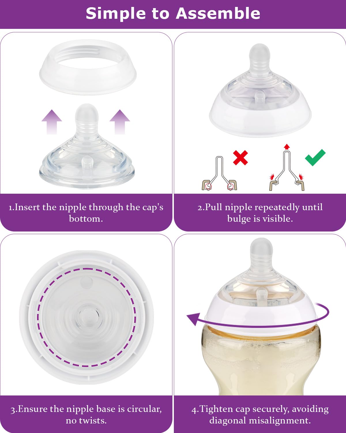 Joyfeed nipple compatible with Tommee Natural Start bottles