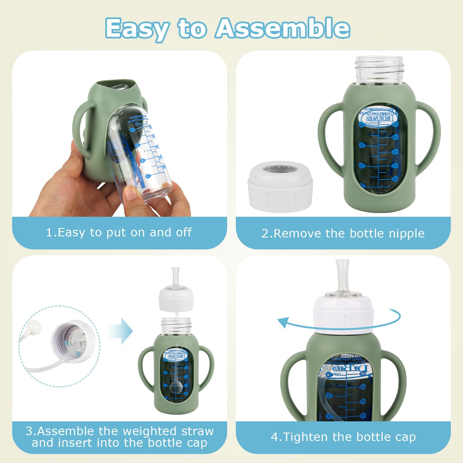 Joyfeed weighted straw nipple supports steady sipping with gravity ball design.