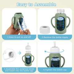Joyfeed weighted straw nipple supports steady sipping with gravity ball design.