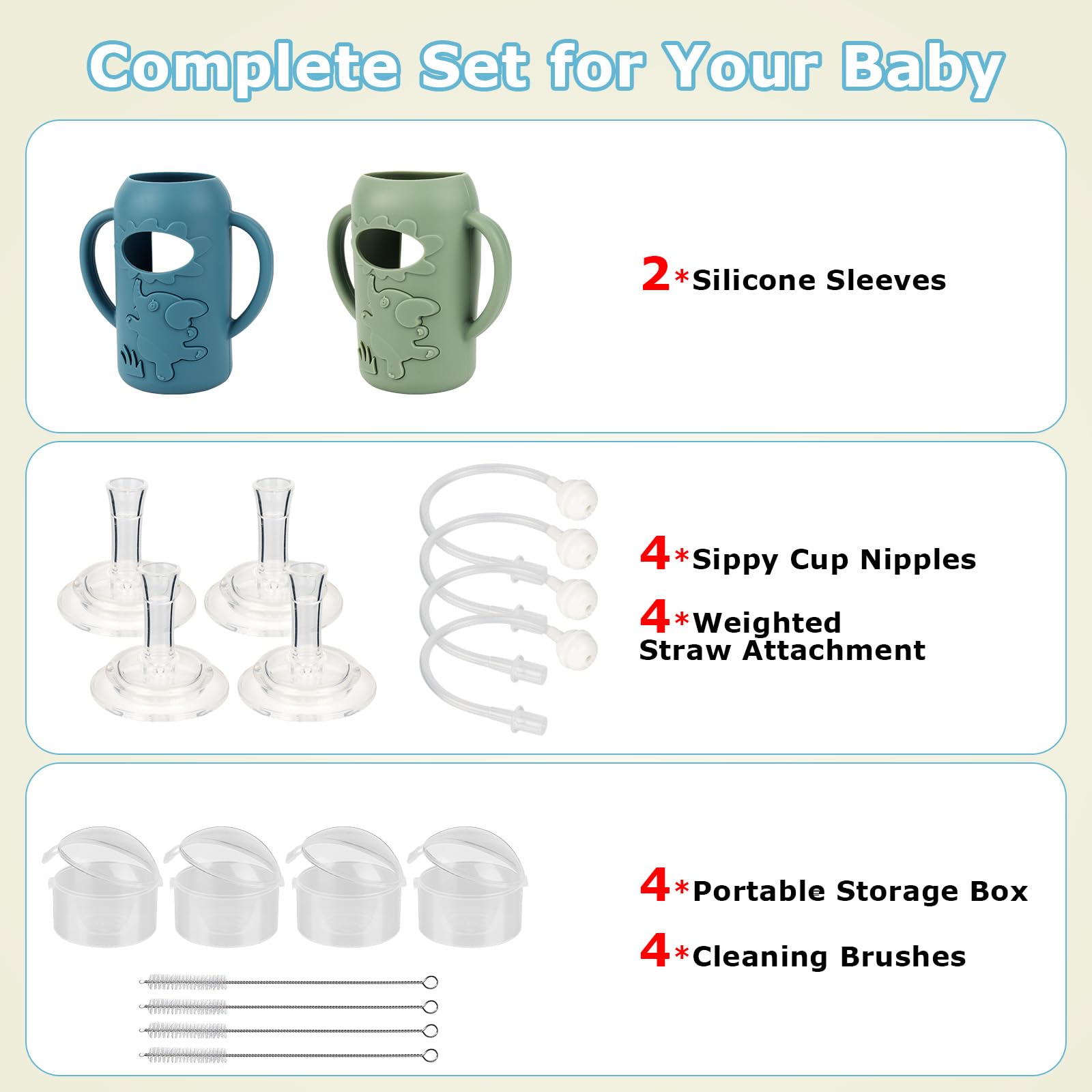 Joyfeed leak-proof bite-resistant straw promotes mess-free drinking transitions.