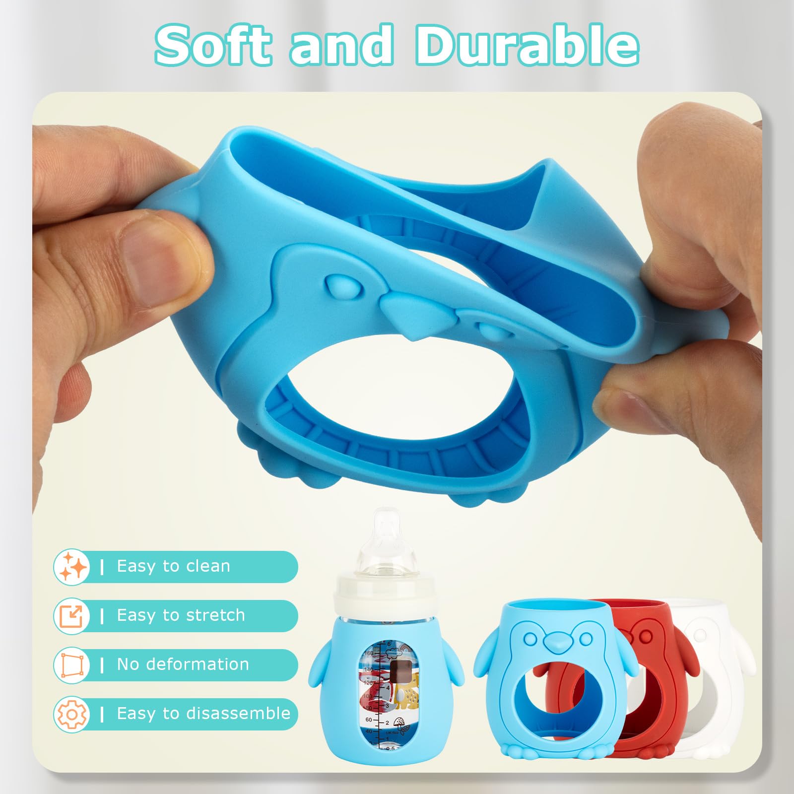 Joyfeed dishwasher-safe sleeve cleans quickly after feeds.