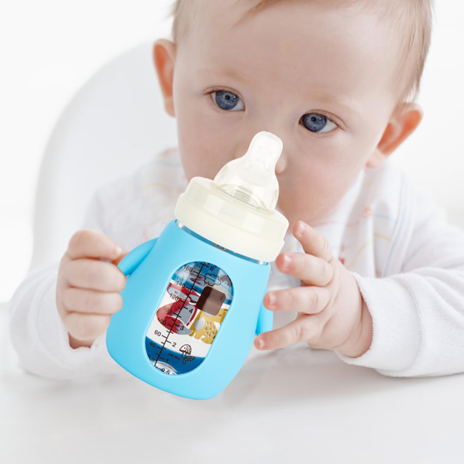Joyfeed durable bottle sleeve provides reliable protection for Mam glass bottles.