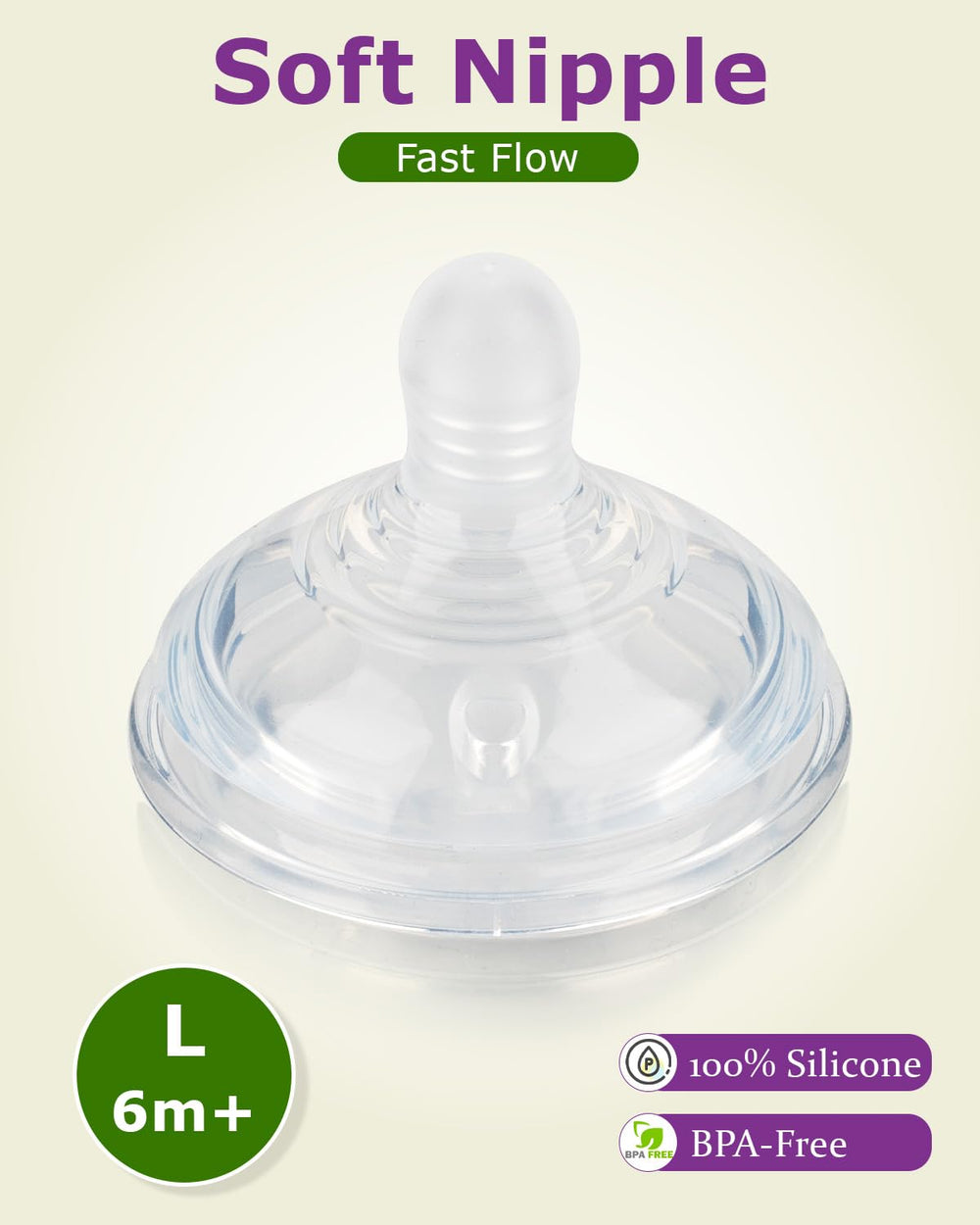 Joyfeed medium-flow nipple for mid-stage feeding consistency