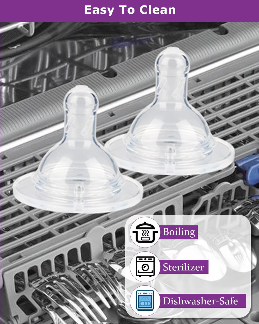 Joyfeed nipples fit Philips Avent anti-colic bottles for versatility