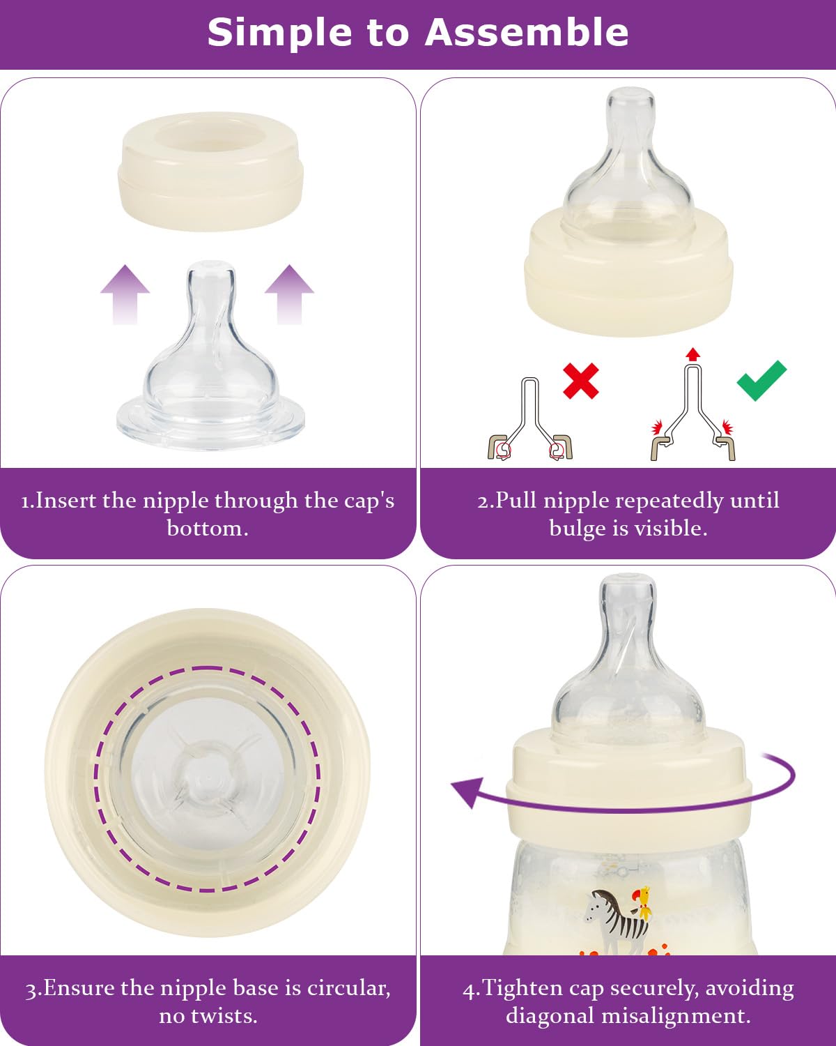 Joyfeed nipple with reliable flow control for comfortable pacing