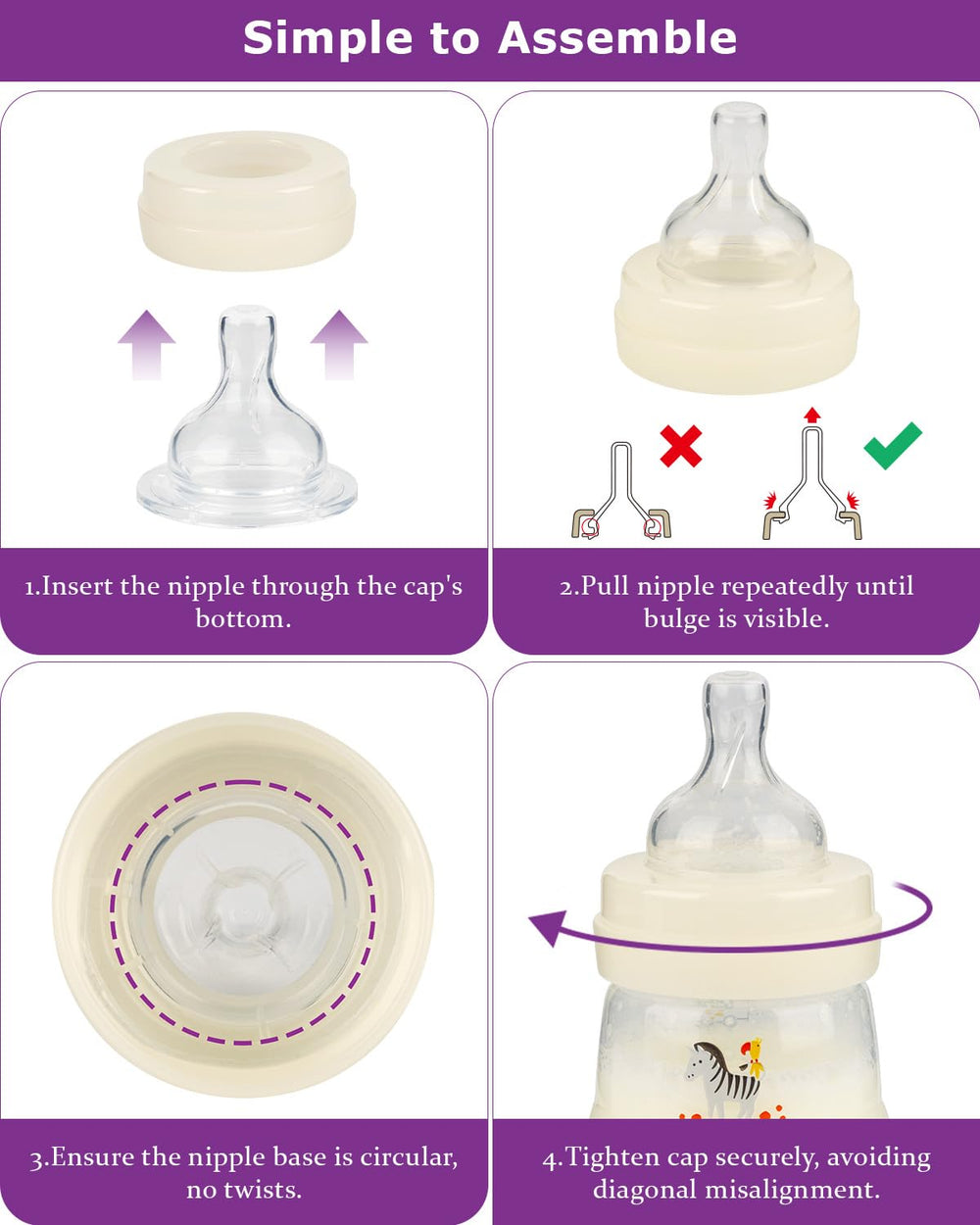 Joyfeed nipple with reliable flow control for comfortable pacing