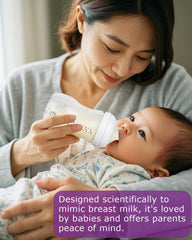 Joyfeed silicone nipple with breast-like design promotes natural latch