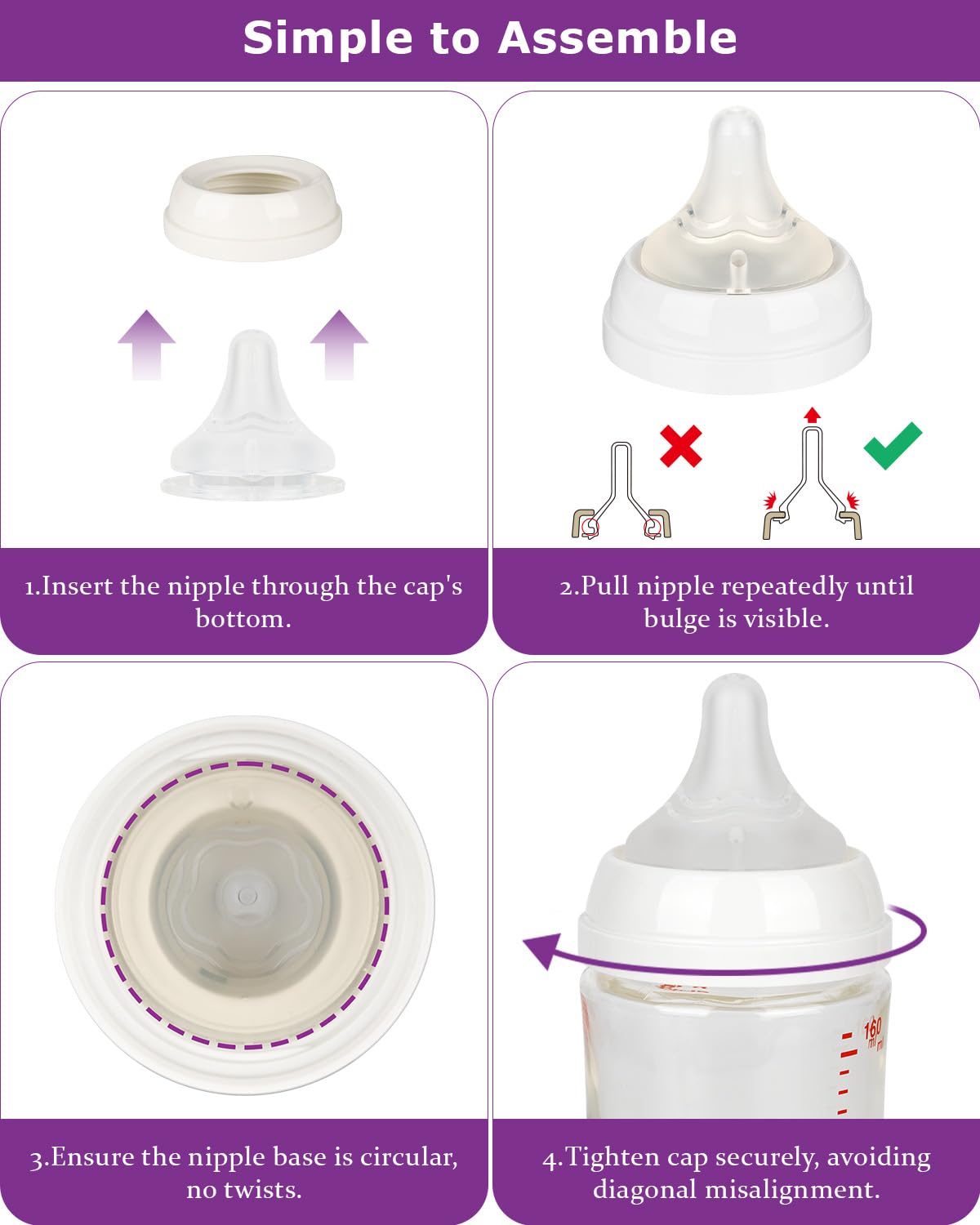 Joyfeed easy to disassemble and clean silicone nipple.