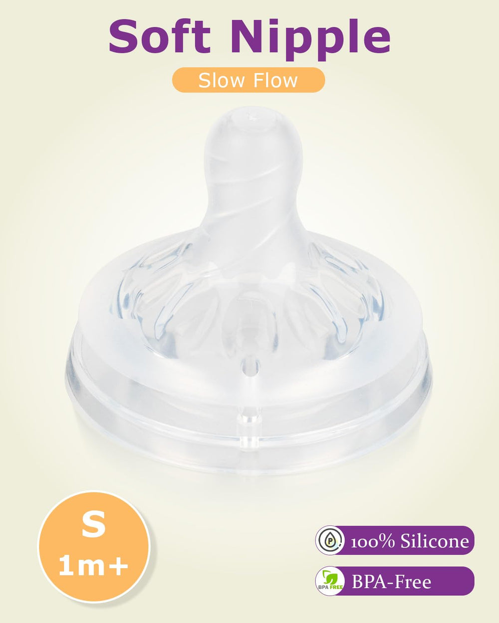 Joyfeed silicone nipple for Philips Avent Natural, size 4 flow for growing babies