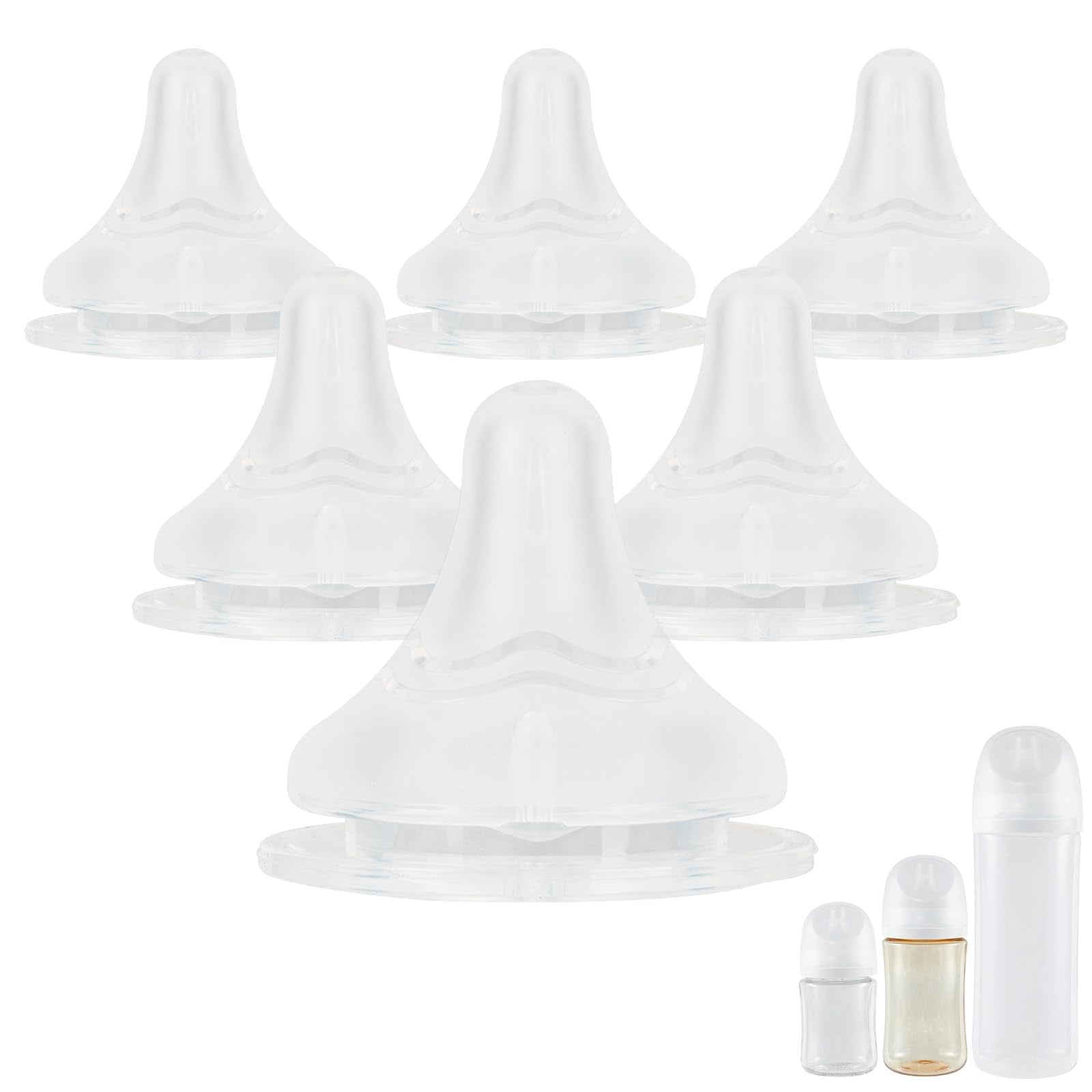 Joyfeed silicone nipple for Pigeon bottle 0m+ close-up shows ultra-soft tip.