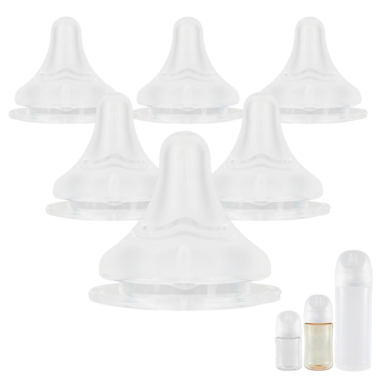 Joyfeed silicone nipple for Pigeon bottle 0m+ close-up shows ultra-soft tip.