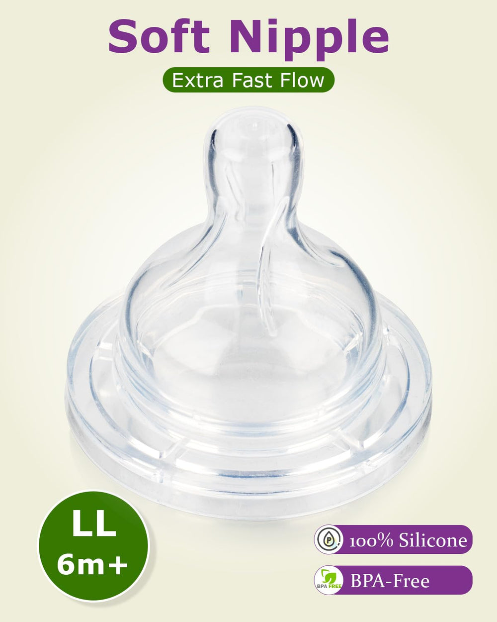 Joyfeed silicone nipple size 3 medium flow supports steady feeding