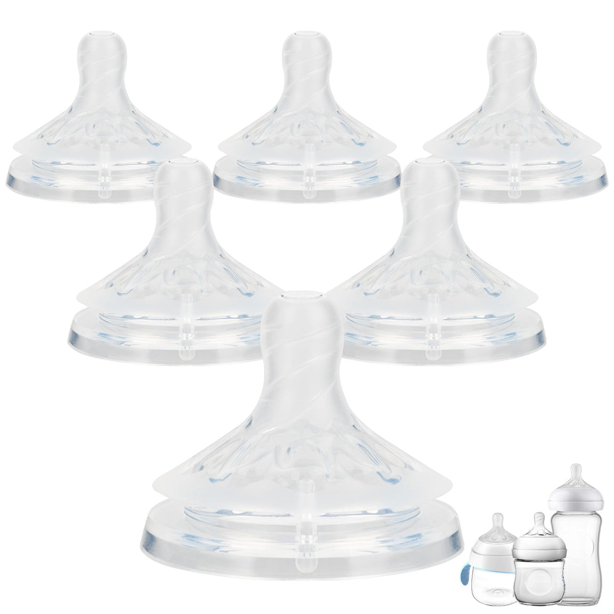 Joyfeed silicone nipple close-up showing natural latch design for Philips Avent