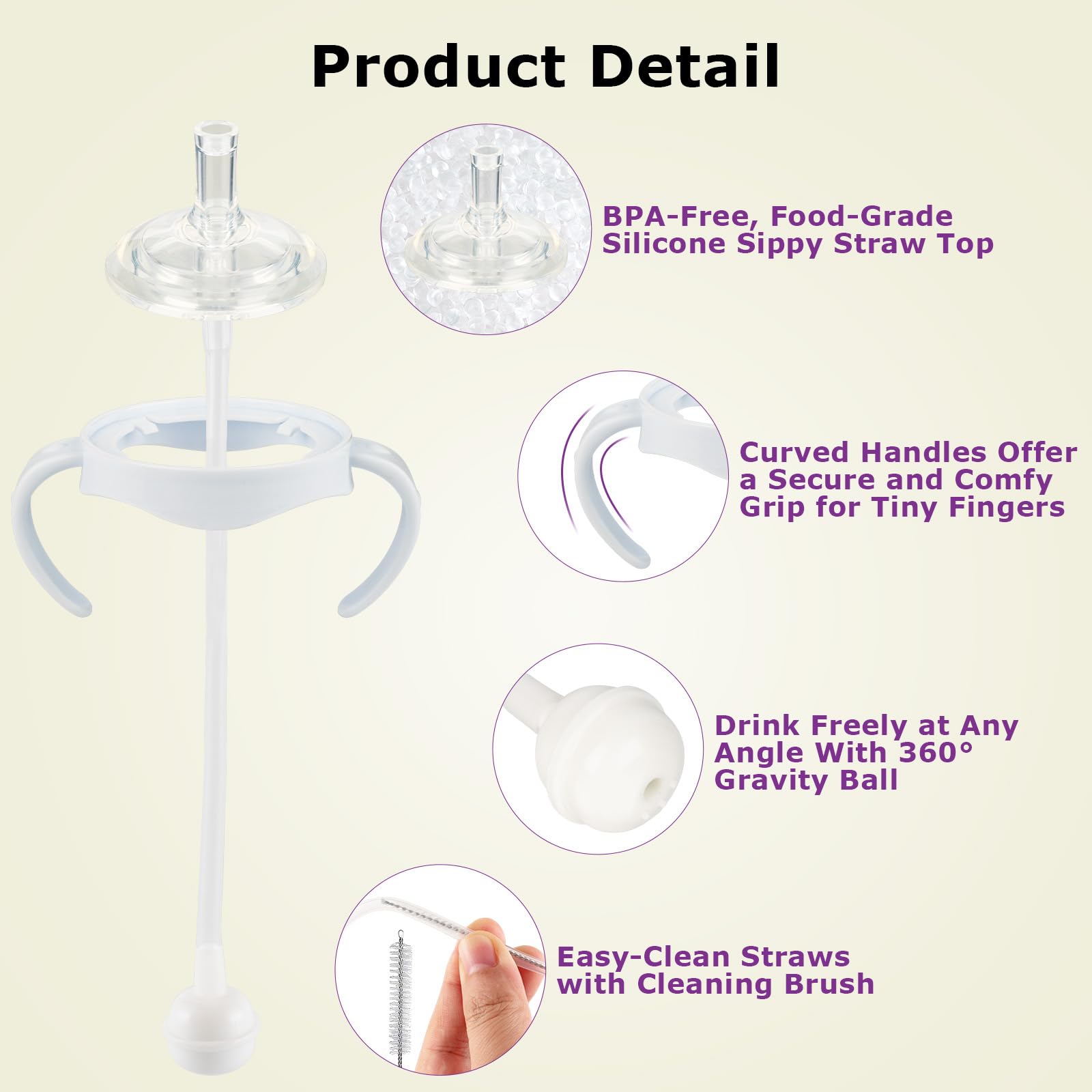 Joyfeed soft nipple silicone provides gentle gums-friendly transition for toddlers.