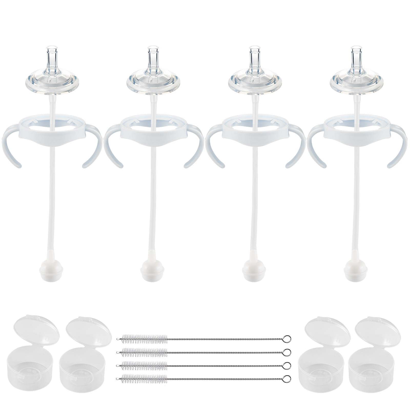 Joyfeed straw cup conversion kit 4-pack turns bottles into easy sippy cups for on-the-go feeding.