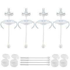 Joyfeed straw cup conversion kit 4-pack turns bottles into easy sippy cups for on-the-go feeding.