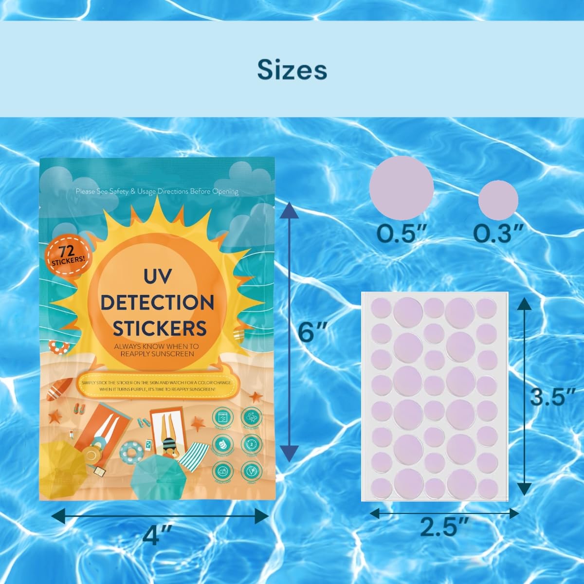 Joyful Artistry UV stickers on skin patch stay clear when protected.