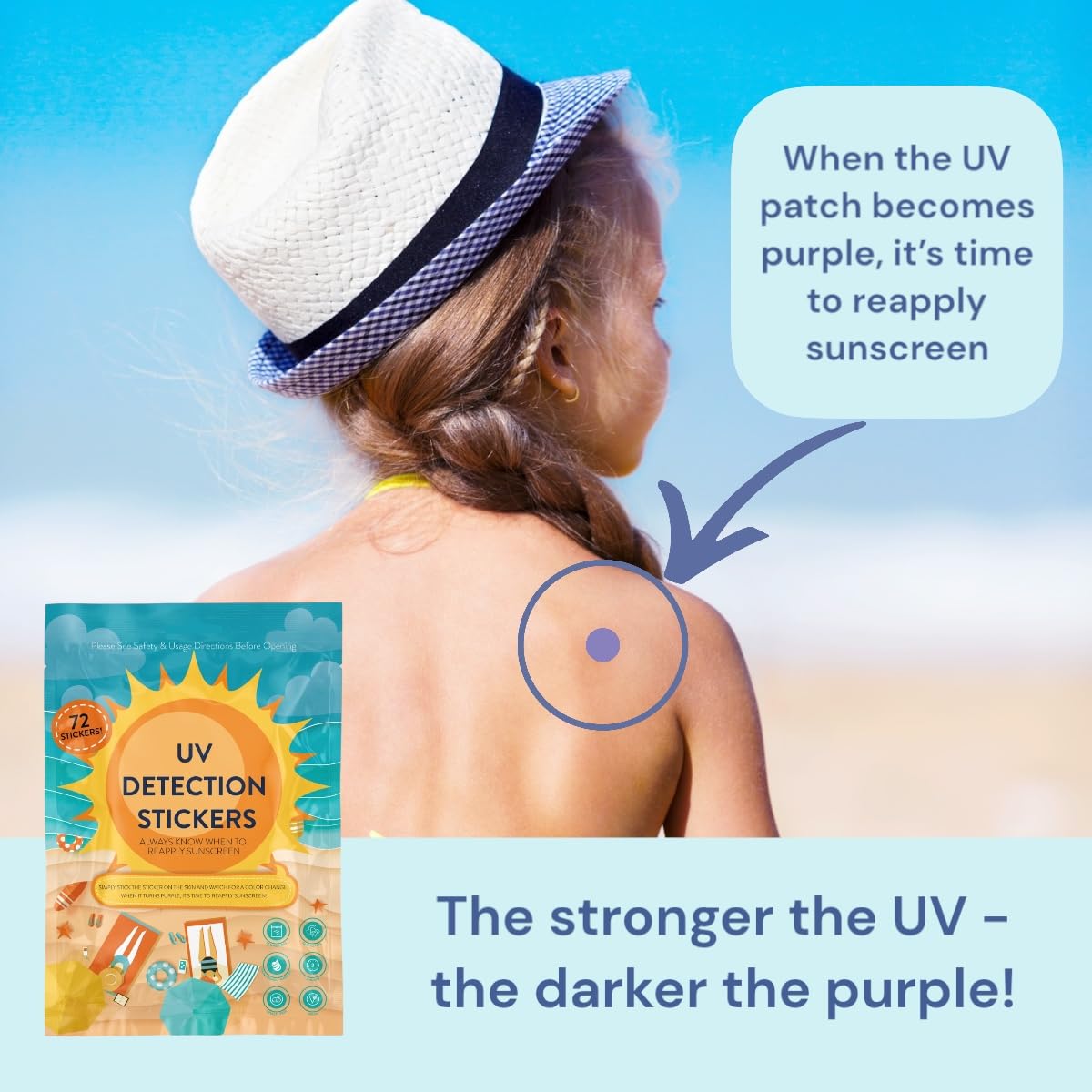 Joyful Artistry UV stickers withstand sand, sun, and water through outdoor activities.